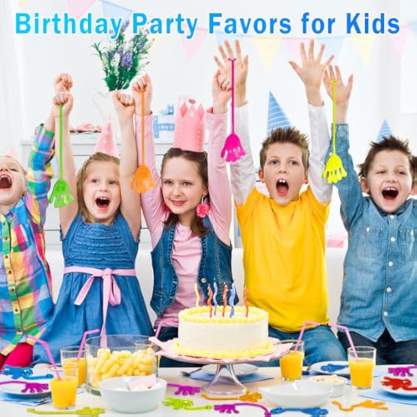 Sticky Hands Bulk 48 PCS Party Favors for Kids 4-8 8-12 Stretchy Sticky Hand Toy Goodie Bag Stuffers Fillers Treasure Box Toys Classroom Prizes School End of Year Student Gifts Birthday Party Supplies - New