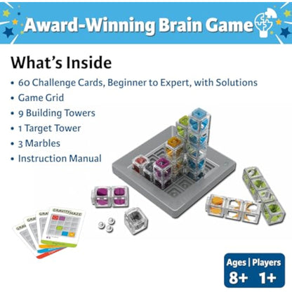 ThinkFun Gravity Maze - Falling Marble Logic Game - Challenging STEM Toy for Kids 8-12 - Gravity Marble Maze - Brain-Building Fun - Educational Gift - Boosts Critical Thinking & Problem Solving - New