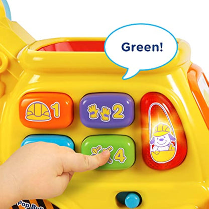 VTech Pop-a-Balls Push and Pop Bulldozer, Yellow - New