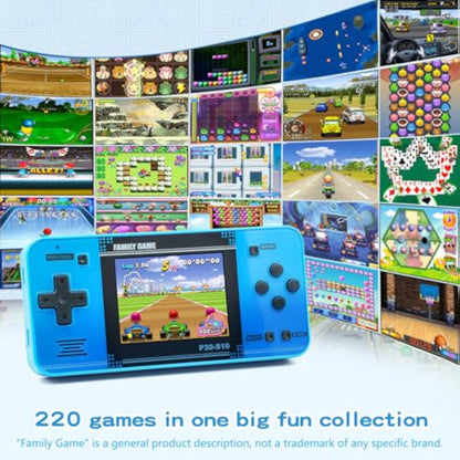 Handheld Game for Kids -Preloaded 220 Retro Video Games, Portable Gaming Player with Rechargeable Battery 3.0" LCD Screen, Mini Arcade Electronic Toy Gifts for Boys Girls (Blue) - New