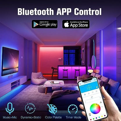 DAYBETTER LED Strip Lights 130ft Lights Strip for Bedroom, Desk, Indoor Room Bedroom Brithday Gifts RGB Decor with Remote and 24V Power Supply - New