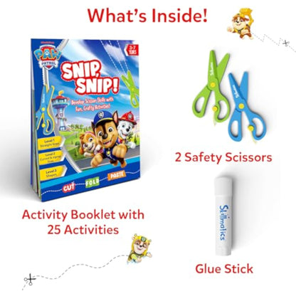 Skillmatics Scissor Skills Activity Book - Snip Snip PAW Patrol, 25 Cutting & Creative Activities for Preschoolers, Fine Motor Skills, Felt Craft Kit, Screen-Free Fun, Gifts for Ages 3, 4, 5, 6, 7 - New