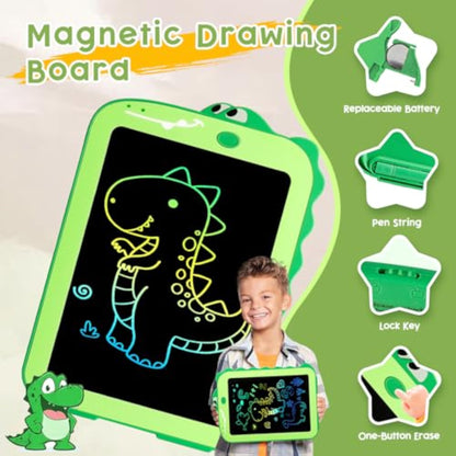 Teriph LCD Writing Tablet for Kids, Colorful Toddlers Toys Drawing Board, Educational Kid Toys, Doodle Pad Dinosaur Toy for 3 4 5 6 7 8 Year Old Boys Girls Birthday Party Xmas,8.5inch & Green - New