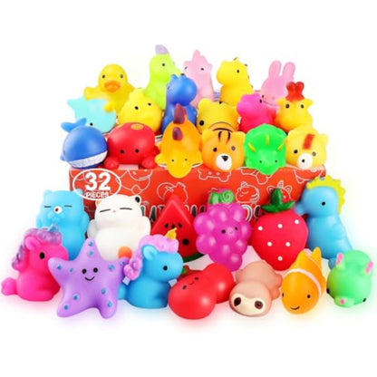 nobasco Squishies, 32 Pack Mochi Squishy Toys - Kawaii Cat Squishys Slow Rising Animals - Party Favors, Goodie Bag, Birthday Gifts, Mini Squishies Stress Reliever Toy - New