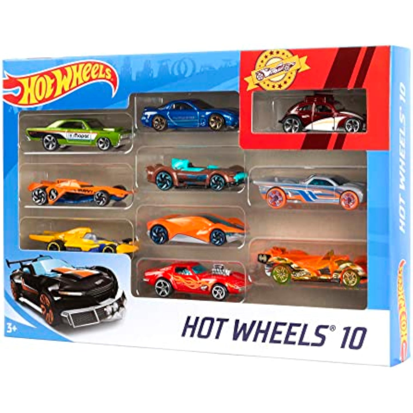 Hot Wheels Set of 10 1:64 Scale Toy Trucks and Cars for Kids and Collectors, Styles May Vary (Amazon Exclusive) - New
