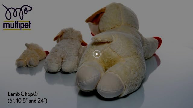 Multipet Lamb Chop Dog Plush Toy - Squeaky Toy for All Dogs - Extra Soft Plush - Stuffed Animal for Cuddling & Playing - Jumbo (24", Cream) - New