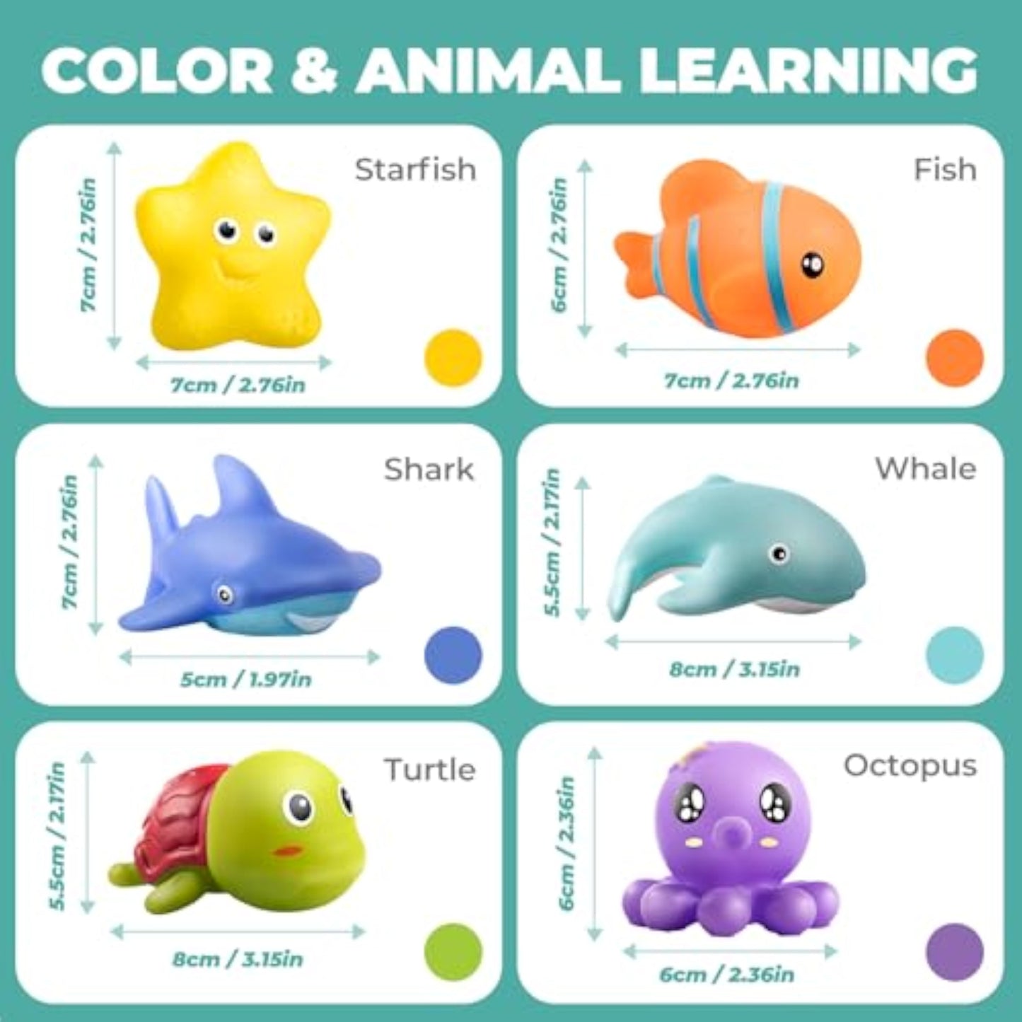 Hely Cancy Infant Bath Toys for 18 Months - No Hole Animal Bathtub Toys, Baby Bath Tub Toys - New