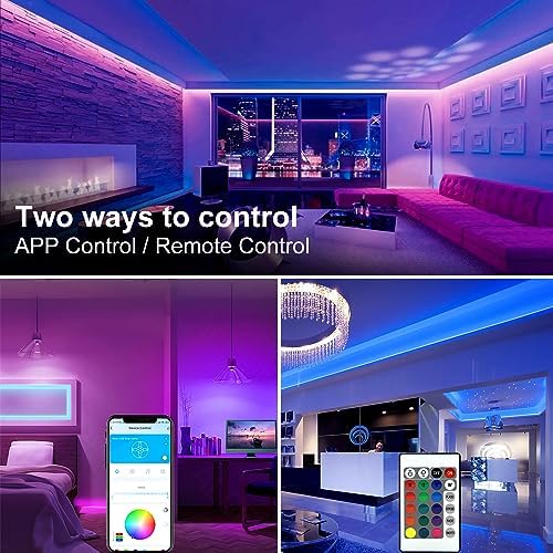 DAYBETTER LED Strip Lights 130ft Lights Strip for Bedroom, Desk, Indoor Room Bedroom Brithday Gifts RGB Decor with Remote and 24V Power Supply - New