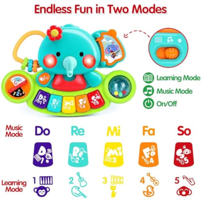 Baby Piano Toy 6 to 12 Months Light Up Music Baby Toys for 6 9 12 18 Months Early Learning Educational Piano Keyboard Infant Babies Girl Toy 1 Year Old Boy Girls Gift - New