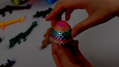 12PCS 3D Printed Dragon Eggs, Easter Basket Stuffers for Kids, Prefilled Easter Eggs with Dragon Fidget Toys, 3D Printed Animals Fidget Dinosaur Toys, Classroom Prizes Supplies for Boys Girls - New