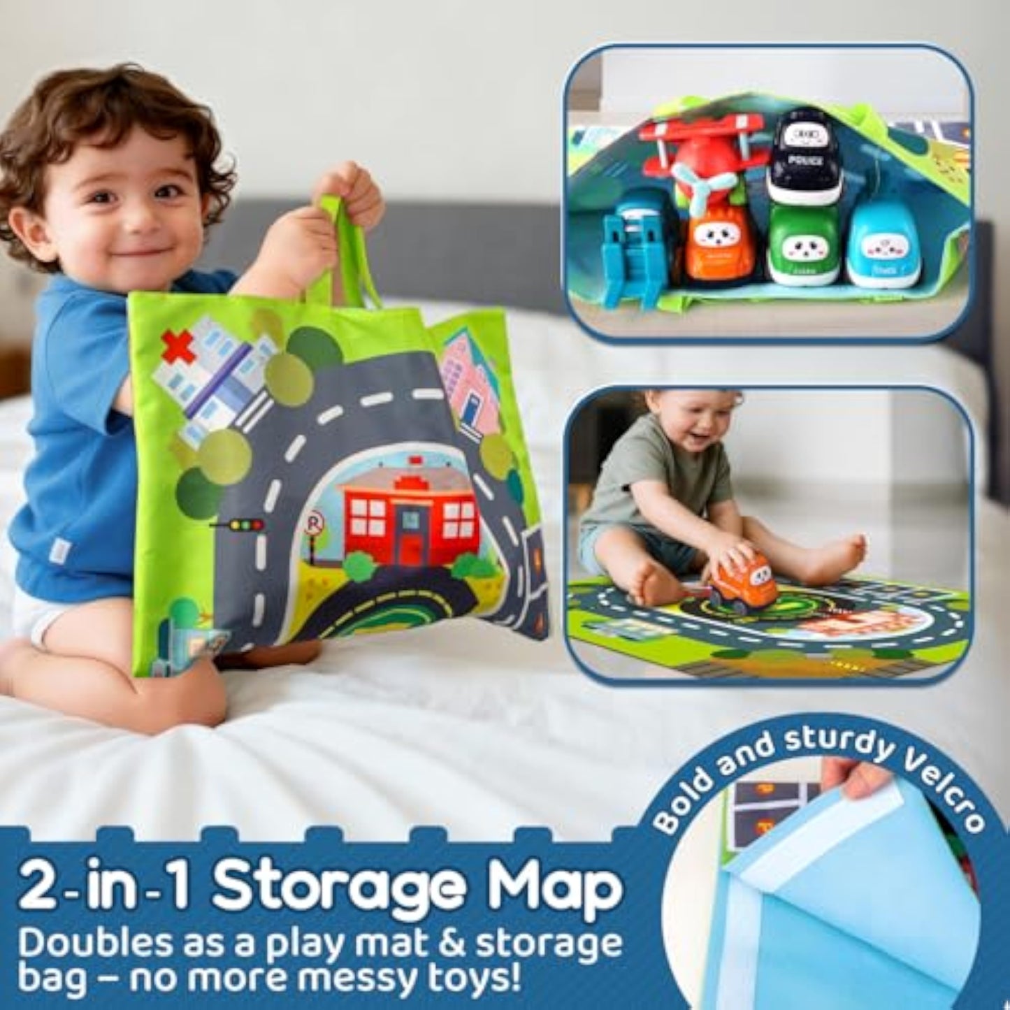 Big Cartoon Truck Car Toys for 1 Year Old Boy with Playmat/Storage Bag|Baby and Toddler Toys 12-18 Months & Age 1-2|1st Birthday Gift for Baby Toys 1 Year Old - New