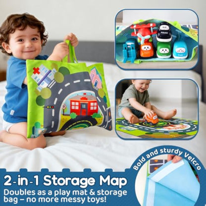 Big Cartoon Truck Car Toys for 1 Year Old Boy with Playmat/Storage Bag|Baby and Toddler Toys 12-18 Months & Age 1-2|1st Birthday Gift for Baby Toys 1 Year Old - New