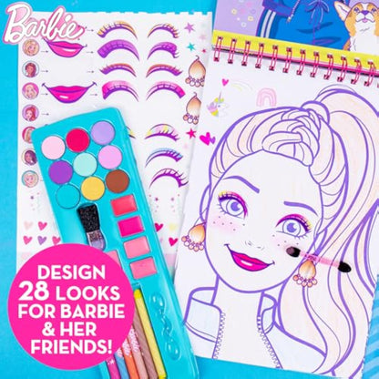 Horizon Group USA Barbie Magazine - Create Hair & Makeup Looks with 130+ Stencils, 180+ Stickers, Crayons & Pretend Makeup - New
