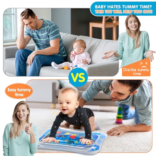 Infinno Inflatable Tummy Time Mat Premium Baby Water Play Mat for Infants and Toddlers Baby Toys for 3 to 24 Months, Strengthen Your Baby's Muscles, Portable - New