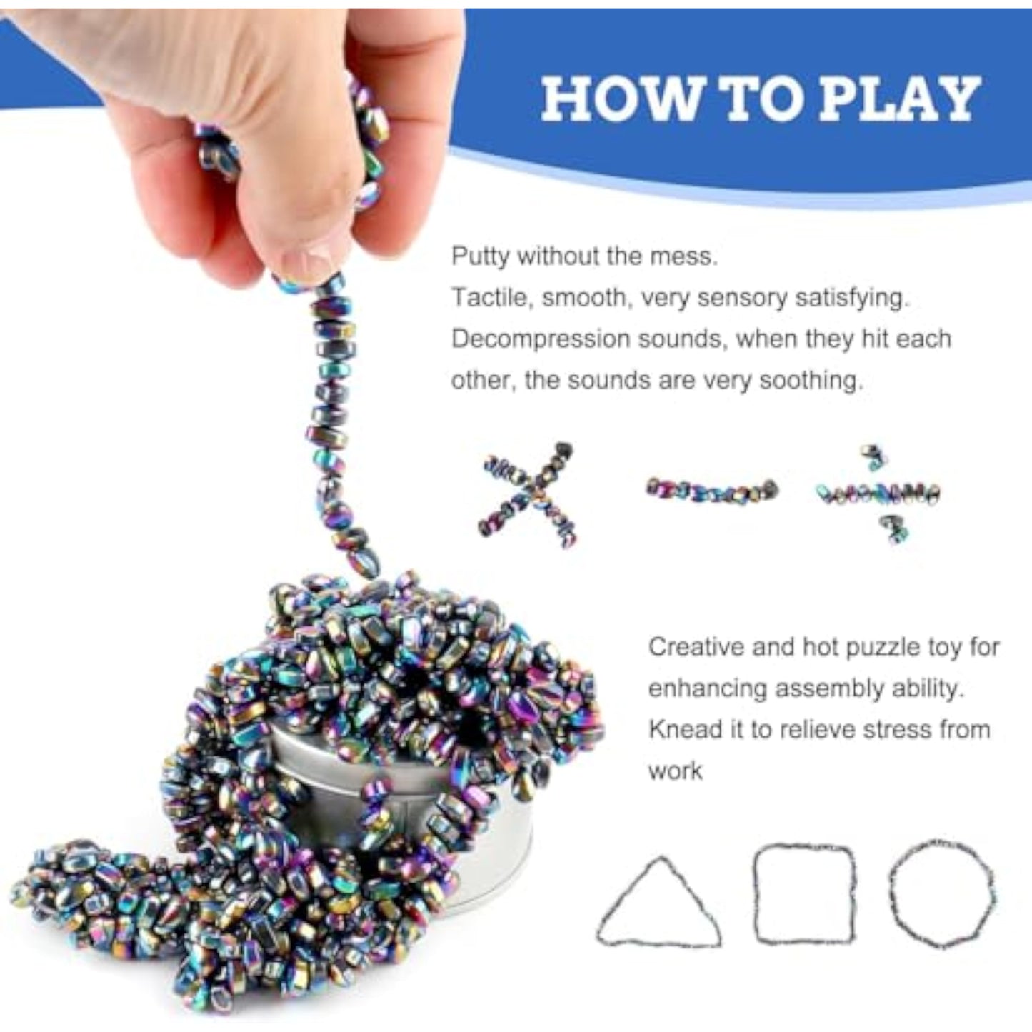 550pcs Putty, Fidget Toys, Fidget Toys Adults ，Sensory Toys，Adults Gifts,Desk Fidgets Toys for Office Stress/Anxiety Relief (550 PCS(Colour)) - New