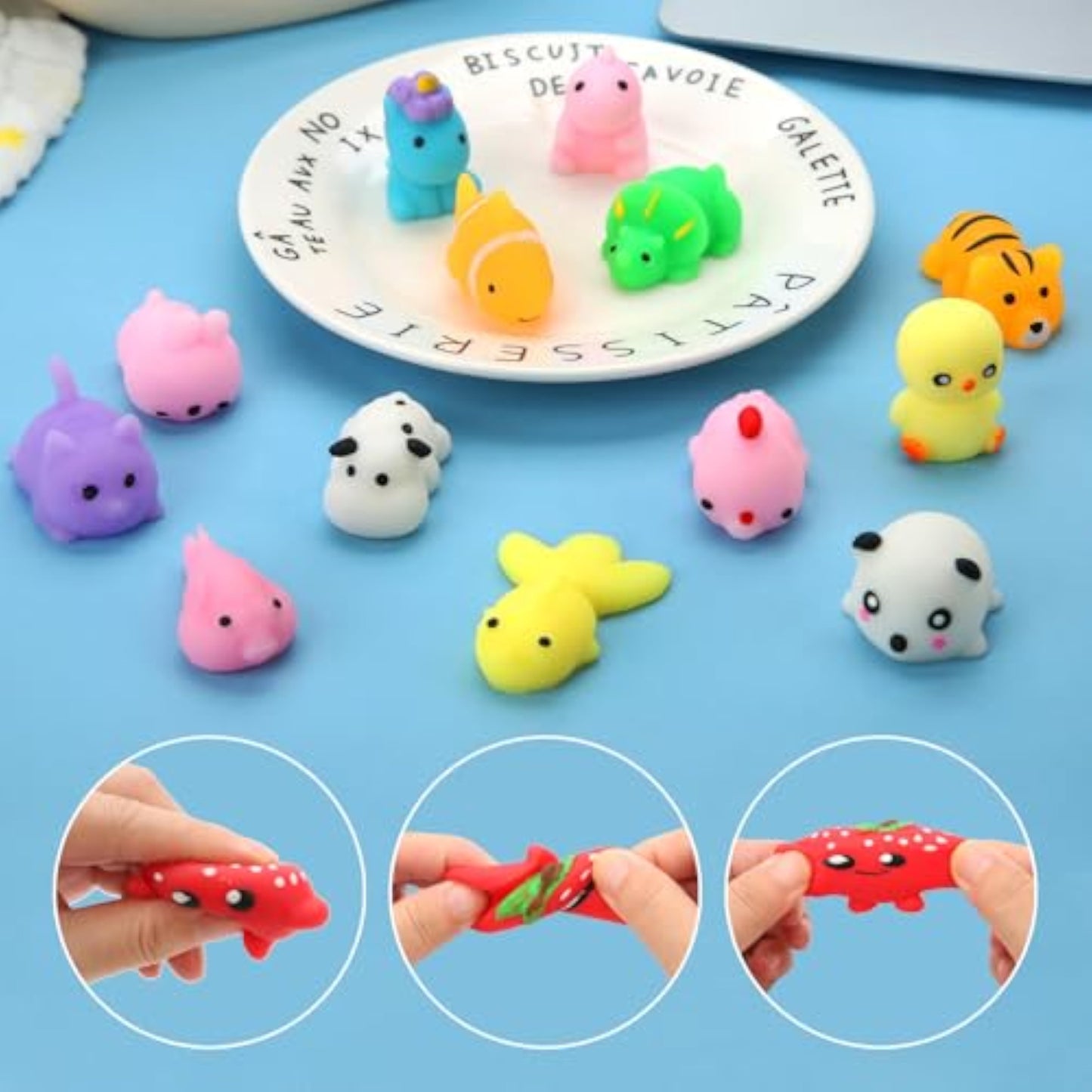 120 Pack Squishy Toys, Kawaii Squishies Party Favors for Kids 4-8 8-12 Treasure Box Toys for Classroom Birthday Xmas Gifts Goodie Bag Mini Animals Mochi Squishy Stress Relief Sensory Toys Random - New