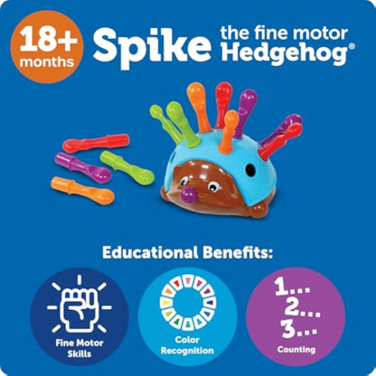 Learning Resources Spike The Fine Motor Hedgehog - Toddler Montessori Toys, Stacking Shape, Gifts For Boys And Girls, Sorting And Matching Skill Activities, Educational Games, Kindergarten - New