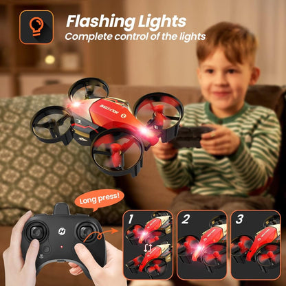 Holy Stone Mini Drone for Kids, HS210F 2 In 1 Small Indoor RC Quadcopter Helicopter Plane with Modular Battery, Land and Fly Mode, Auto Hovering, 3D Flip, Headless Mode, Toy Gift for Boys and Girls