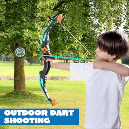 JOYIN Kids Bow and Arrow Set, LED Light Up Archery Toy Set with 9 Suction Cup Arrows, Target & Arrow Case, Indoor and Outdoor Hunting Play Gift Toys for Kids, Boys & Girls Ages 6-12 - New