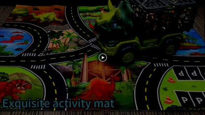 Dinosaur Truck Toys for Kids 3-5, Triceratops Car Toy with 15 Dino Figures,Large Activity Play Mat, Dinosaur Eggs, Dinosaur Play Set for Boys and Girls,Christmas Xmax,Stocking Stuffers - New