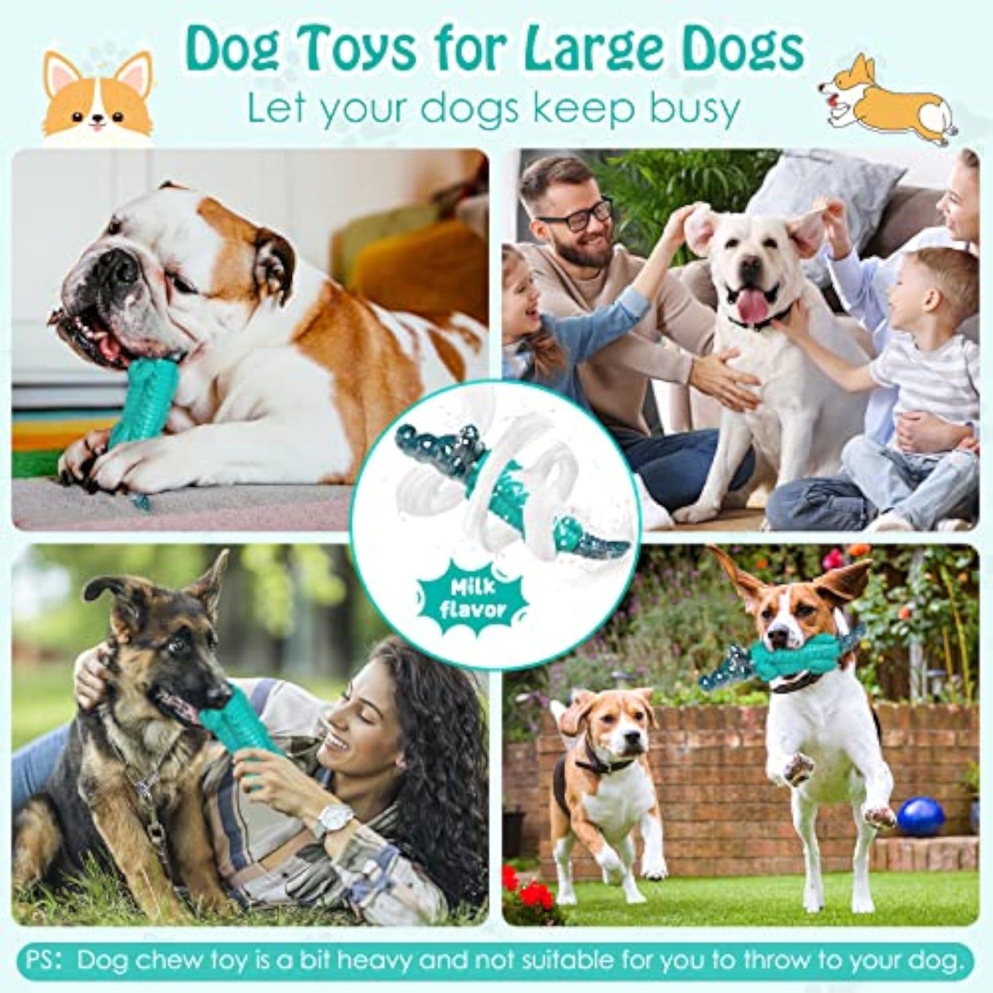 Jeefome Dog Toys for Aggressive Chewers - Tough, Indestructible Dog Chew Toys for Large, Medium, Small Breed Dogs to Keep Them Busy - New