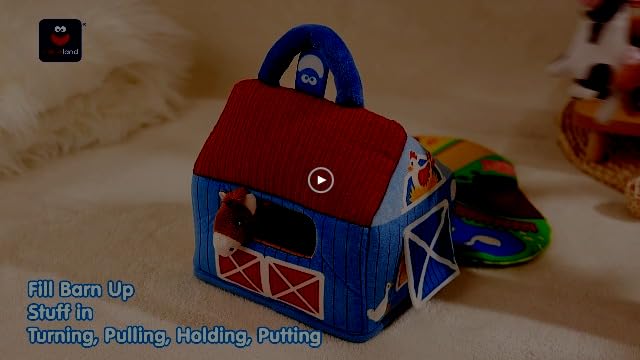 hahaland Baby Toys 6-12 Months - Surprise Barn with Stuffed Farm Animals with Real Sounds - Montessori Toys for 6 Month Old Baby Gifts Toddlers Sensory Toy 1 Year Old Boy Girl Gifts Infant Toys - New