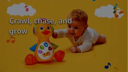 Tsomtto Baby Musical Light Up Duck Toy, Baby Toys 0-3-6-9-12 Months Dancing Crawling Tummy Time Toys, Newborn Infant Learning Toy Gifts for 0 3 4 5 6 7 8 Month Old Baby Boys Girls - New
