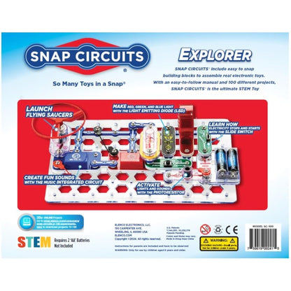 Snap Circuits Jr. SC-100 Electronics Exploration Kit, Over 100 Projects, Full Color Project Manual, 28 Parts, STEM Educational Toy for Kids 8 + - New