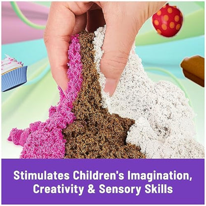 Kinetic Sand Scents, Ice Cream Treats Playset with 3 Colors Scented Play Sand & 6 Tools, Sensory Toys for Kids Ages 3 and up - New