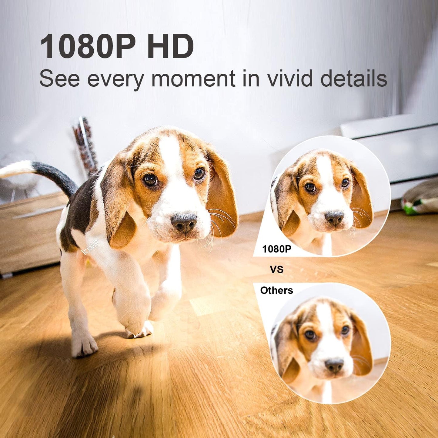 SMARTKLIK 1080p HD Mini Indoor Camera, WiFi Security Camera Pet Camera with Phone App Home Camera for Room/Baby/Dog, Night Vision, 2-Way Audio, Motion Detection for Home Security