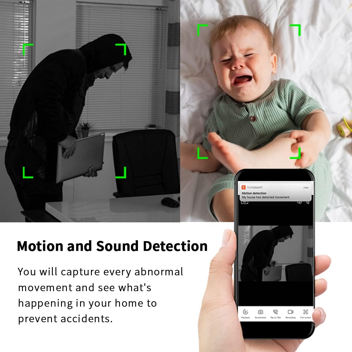 SMARTKLIK 1080p HD Mini Indoor Camera, WiFi Security Camera Pet Camera with Phone App Home Camera for Room/Baby/Dog, Night Vision, 2-Way Audio, Motion Detection for Home Security