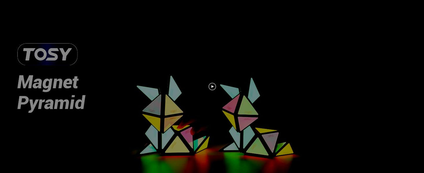 TOSY Magnet Pyramid Stone - 1 Cube Transforms into 1 Billion Shapes (Bunny, Egg Basket, Flowers, Heart), Easter Birthday Gift, 12 pcs, 243 Magnets, Holographic Design, Puzzle/STEM Toy - New