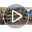 SpaceAid Toy Storage Organizer with 6 Shelves and 12 Bins, Bookshelf/Bookcase, Kids Bin Shelf, Toys Box for Playroom Organization for Bedroom & Room Decor, White, 52.3" W - New