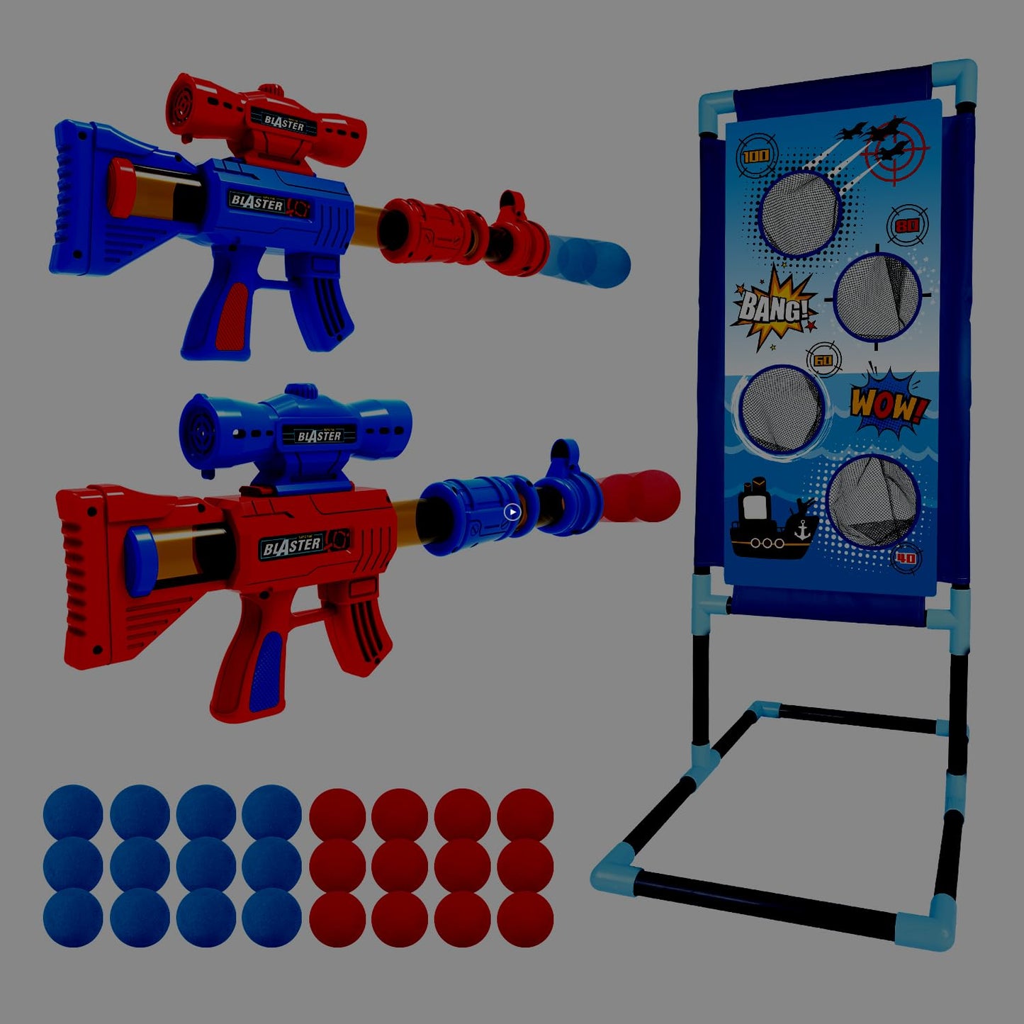 YEEBAY Target Game Set for Age 6, 7, 8,9,10+ Year Old Kids, Boys, Active Play Game with Soft Foam Balls and Scoring Target - New