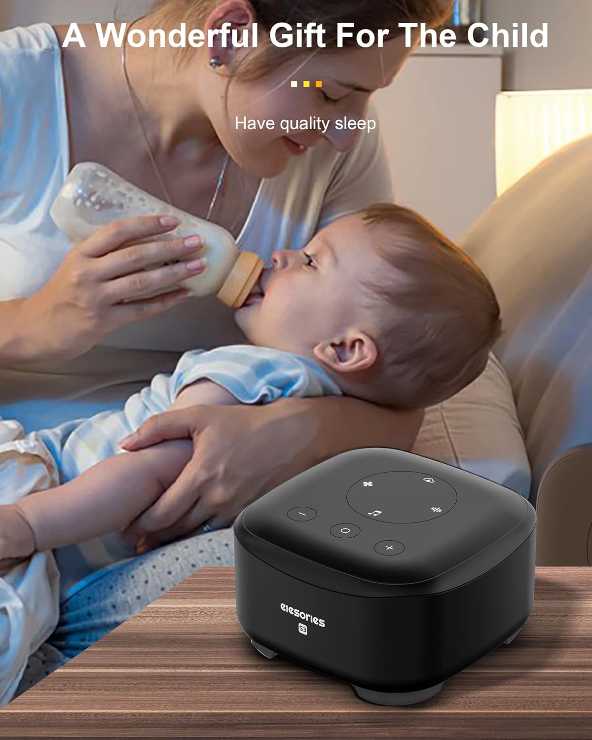 Sound Machine , White Noise Machine with 24 Non Looping Natural Sounds and Memory Function 32 Levels of Volume and 3 Timer Powered by AC or USB and Sleep Sound Timer Therapy for Baby Kids Adults
