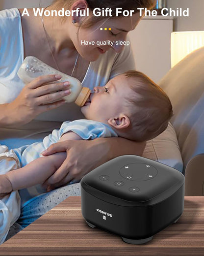 Sound Machine , White Noise Machine with 24 Non Looping Natural Sounds and Memory Function 32 Levels of Volume and 3 Timer Powered by AC or USB and Sleep Sound Timer Therapy for Baby Kids Adults