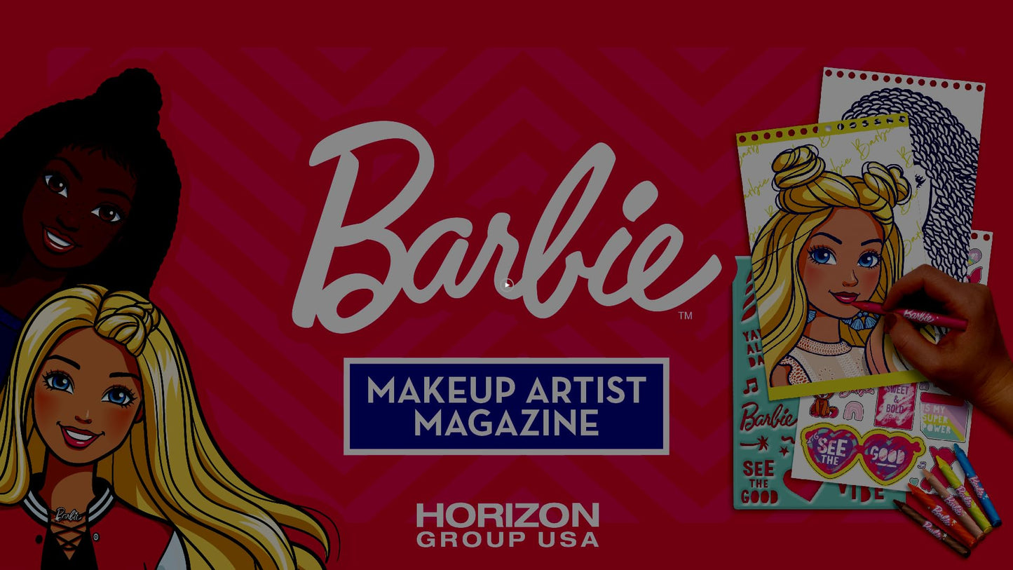 Horizon Group USA Barbie Magazine - Create Hair & Makeup Looks with 130+ Stencils, 180+ Stickers, Crayons & Pretend Makeup - New