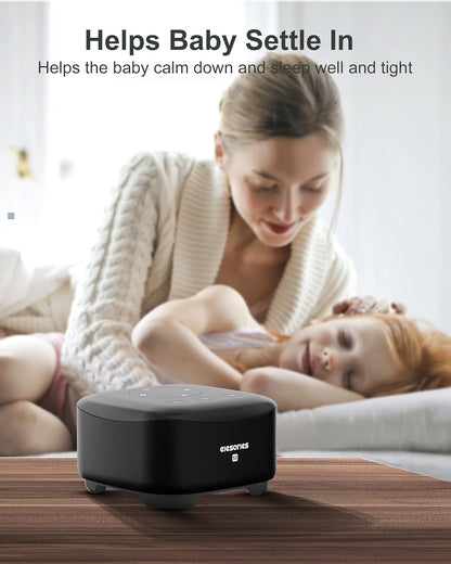 Sound Machine , White Noise Machine with 24 Non Looping Natural Sounds and Memory Function 32 Levels of Volume and 3 Timer Powered by AC or USB and Sleep Sound Timer Therapy for Baby Kids Adults
