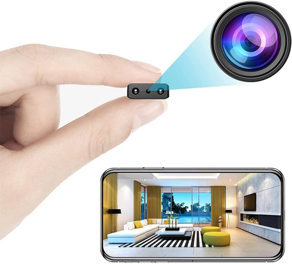 Small Wireless WiFi Camera Hidden Spy Security Cameras,Mini Nanny Cam Smart Home, Pet Dog Baby Camera Indoor Outdoor 1080P Remote Portable, Phone APP Room Camera