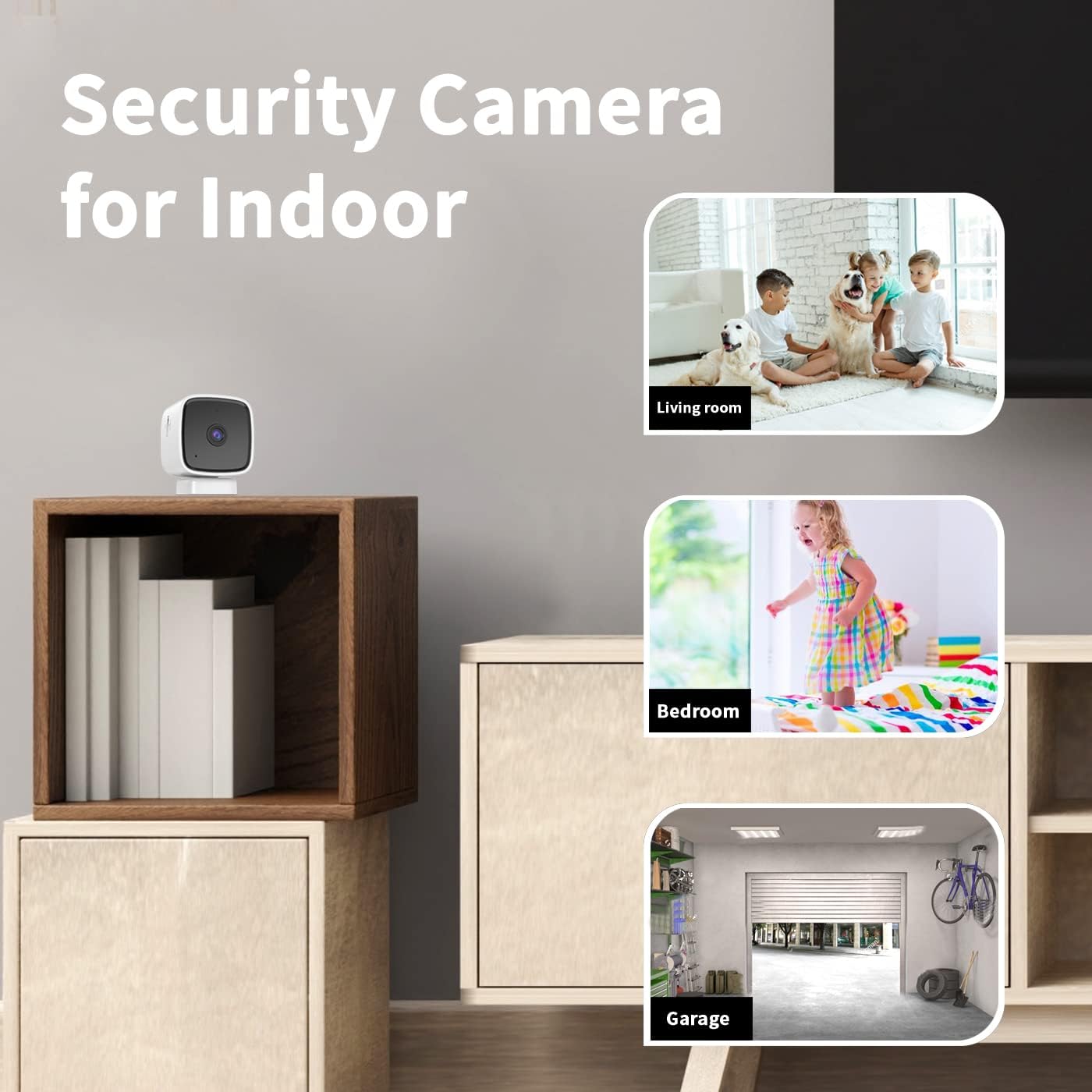 SMARTKLIK 1080p HD Mini Indoor Camera, WiFi Security Camera Pet Camera with Phone App Home Camera for Room/Baby/Dog, Night Vision, 2-Way Audio, Motion Detection for Home Security