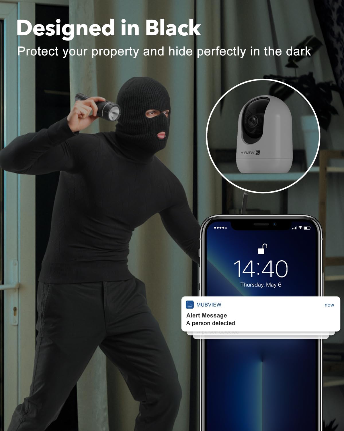Indoor Security Camera 2K, Pet Camera with Phone App, WiFi Cameras for Home Security Camera for Dog/ Baby Monitor/Elder Pan Tilt, 2.4G, 24/7, 2-Way Talk, Human Detection, Motion Tracking, SD&Cloud