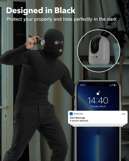 Indoor Security Camera 2K, Pet Camera with Phone App, WiFi Cameras for Home Security Camera for Dog/ Baby Monitor/Elder Pan Tilt, 2.4G, 24/7, 2-Way Talk, Human Detection, Motion Tracking, SD&Cloud