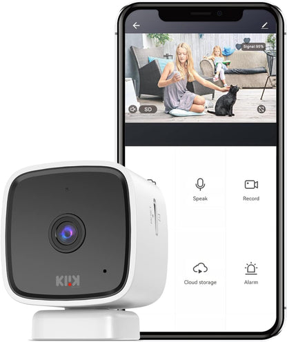 SMARTKLIK 1080p HD Mini Indoor Camera, WiFi Security Camera Pet Camera with Phone App Home Camera for Room/Baby/Dog, Night Vision, 2-Way Audio, Motion Detection for Home Security