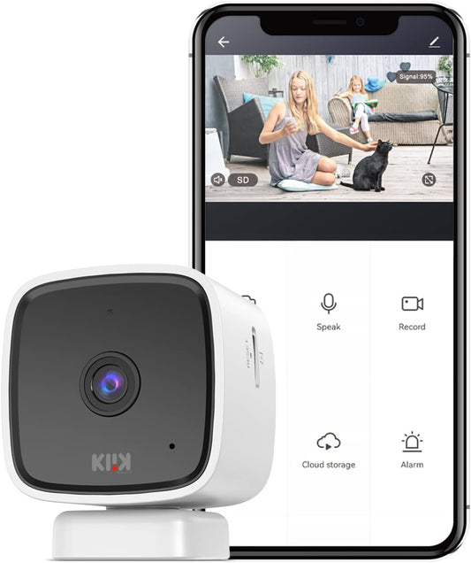 SMARTKLIK 1080p HD Mini Indoor Camera, WiFi Security Camera Pet Camera with Phone App Home Camera for Room/Baby/Dog, Night Vision, 2-Way Audio, Motion Detection for Home Security
