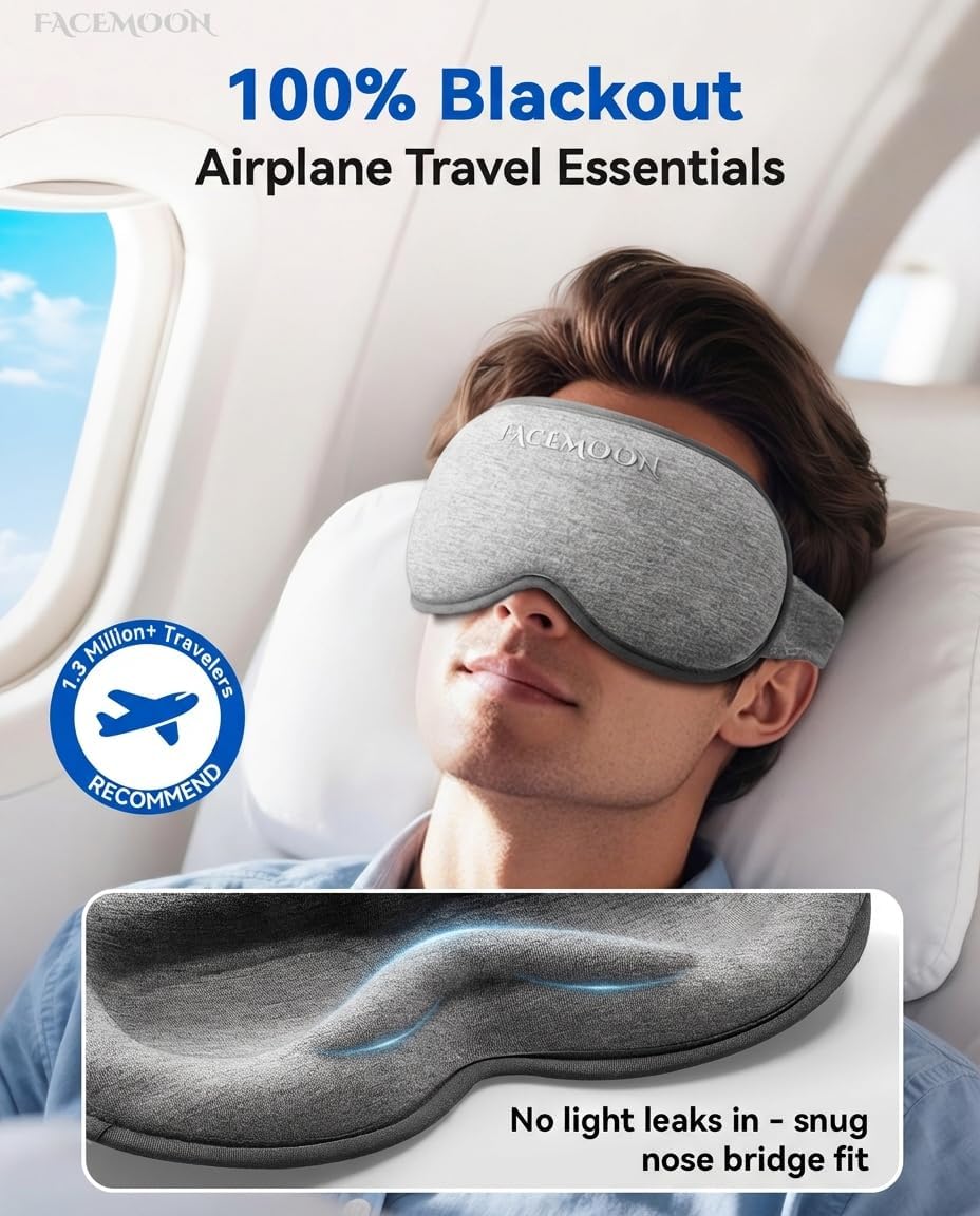 Weighted Eye Mask for Sleeping – 3D Blackout, Zero Eye Pressure, Lash-Friendly