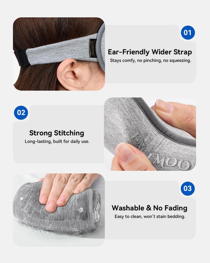 Weighted Eye Mask for Sleeping – 3D Blackout, Zero Eye Pressure, Lash-Friendly