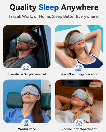 Weighted Eye Mask for Sleeping – 3D Blackout, Zero Eye Pressure, Lash-Friendly