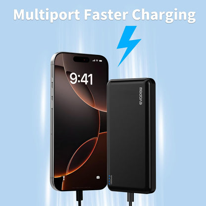 2-Pack Portable Charger, Slimmer 10000mAh Power Bank, USB C in&Out Fast Charging Battery Pack, Portable Power Bank for iPhone 16 15 14 13 12 Tablet Samsung S23 S22 Pixel and Heated Vest (Black)